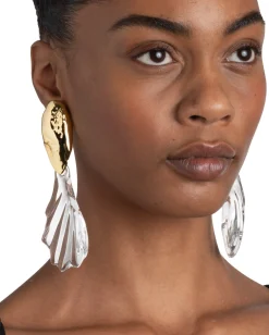 Lucite Brutalist Ripple Clip Earring