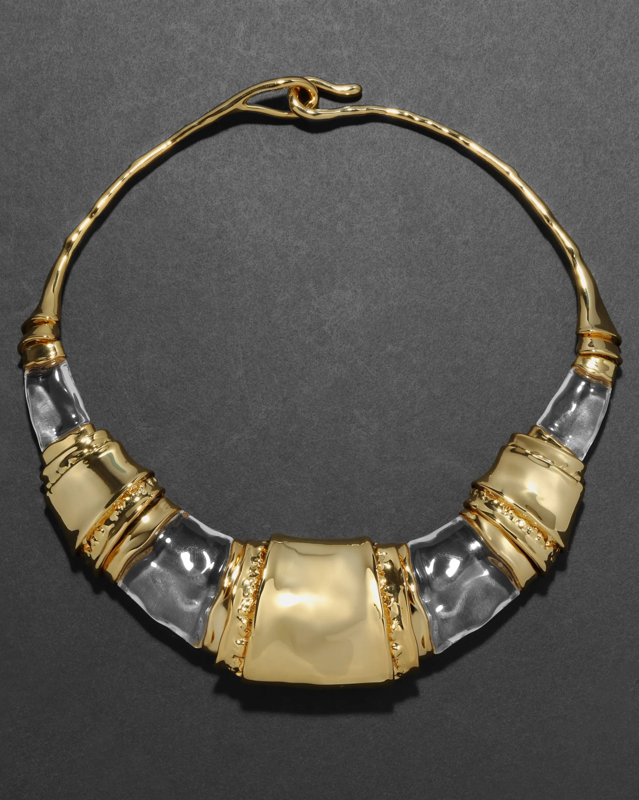Lucite Brutalist Segmented Collar Necklace