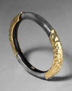 Lucite Brutalist Skinny Bangle- Black