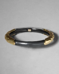 Lucite Brutalist Skinny Bangle- Black