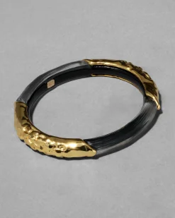 Lucite Brutalist Skinny Bangle- Black
