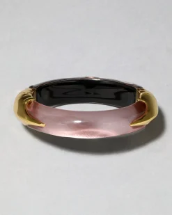 Lucite Claw Hinge Bracelet- Dusty Rose