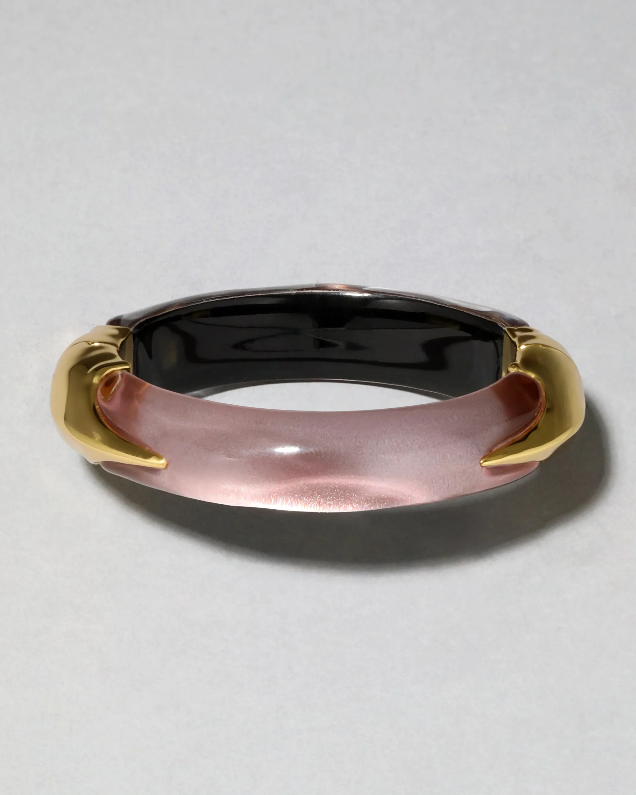 Lucite Claw Hinge Bracelet- Dusty Rose