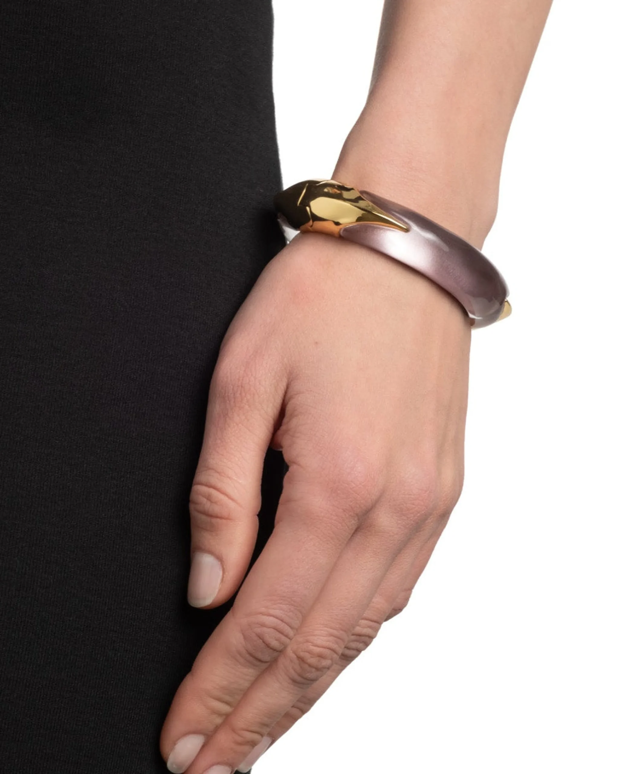 Lucite Claw Hinge Bracelet- Dusty Rose