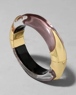 Lucite Claw Hinge Bracelet- Dusty Rose