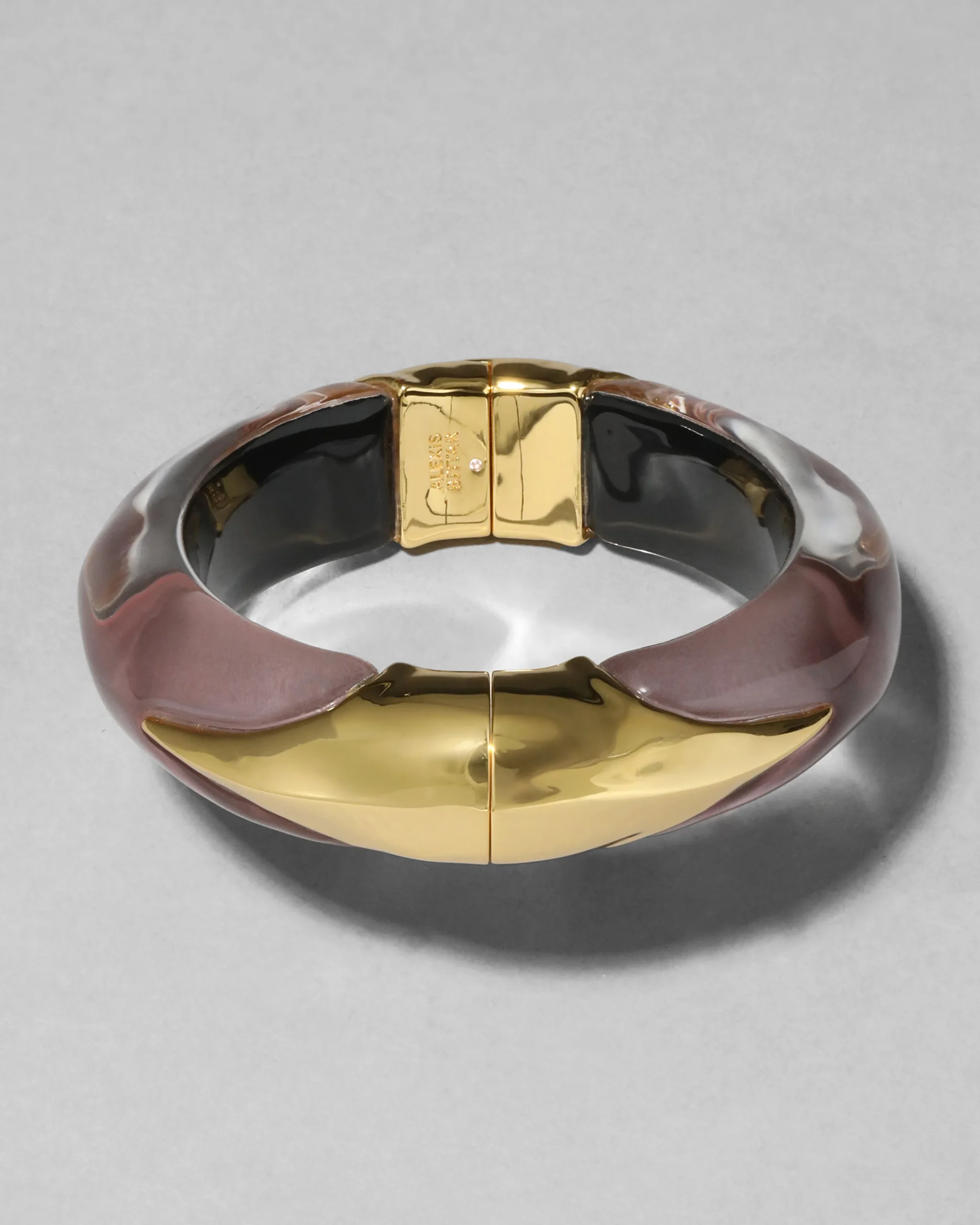 Lucite Claw Hinge Bracelet- Dusty Rose