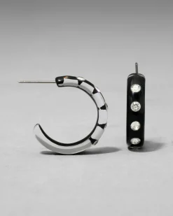 Lucite Crystal Hoop Earring- Onyx