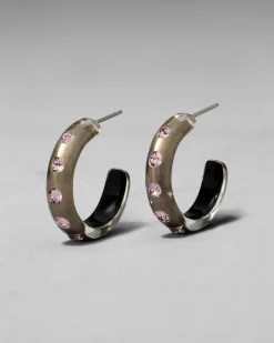 Lucite Crystal Hoop Earring- Dune