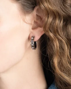 Lucite Crystal Hoop Earring- Dune