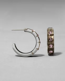 Lucite Crystal Hoop Earring- Dune