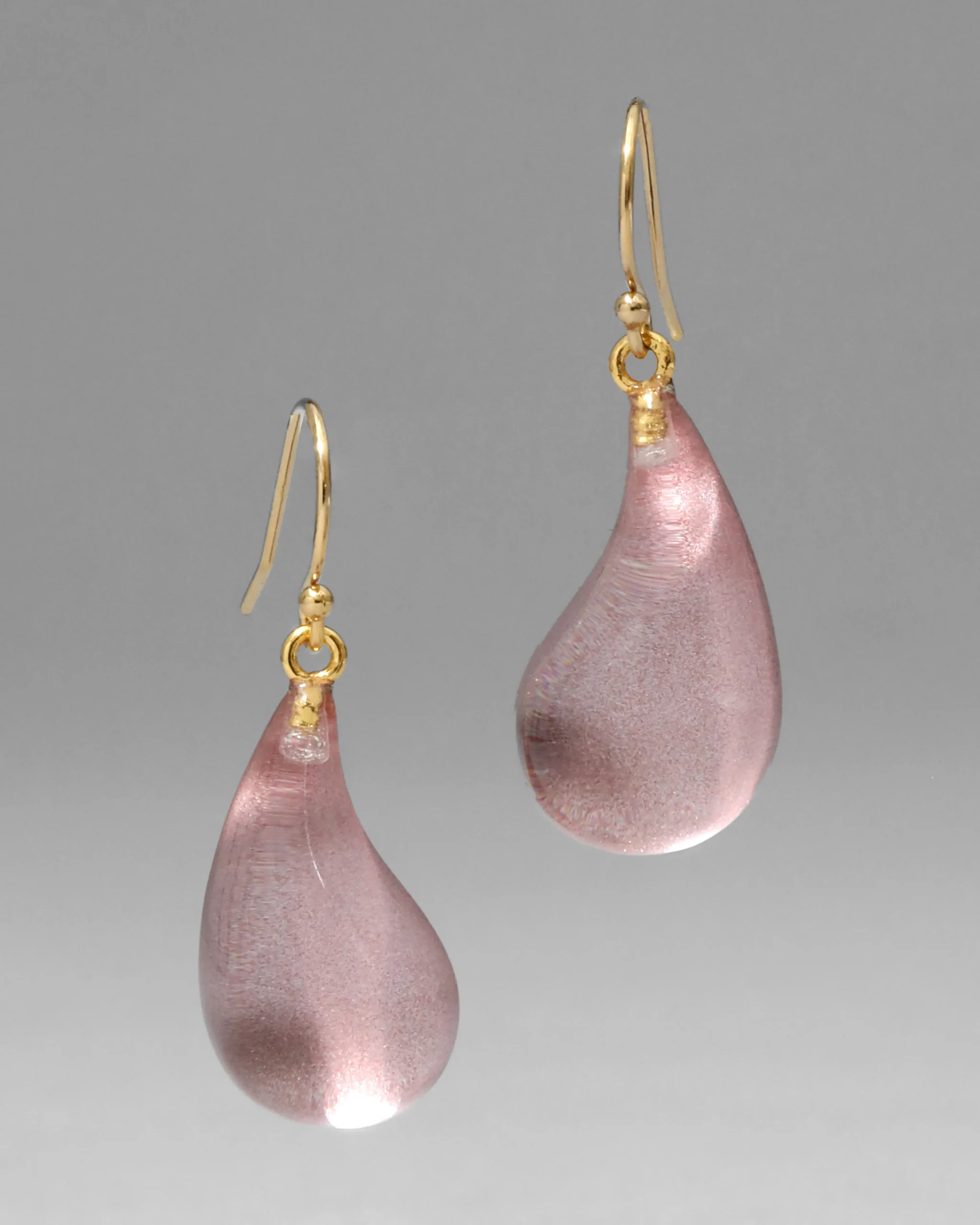 Lucite Dewdrop Earring- Dusty Rose