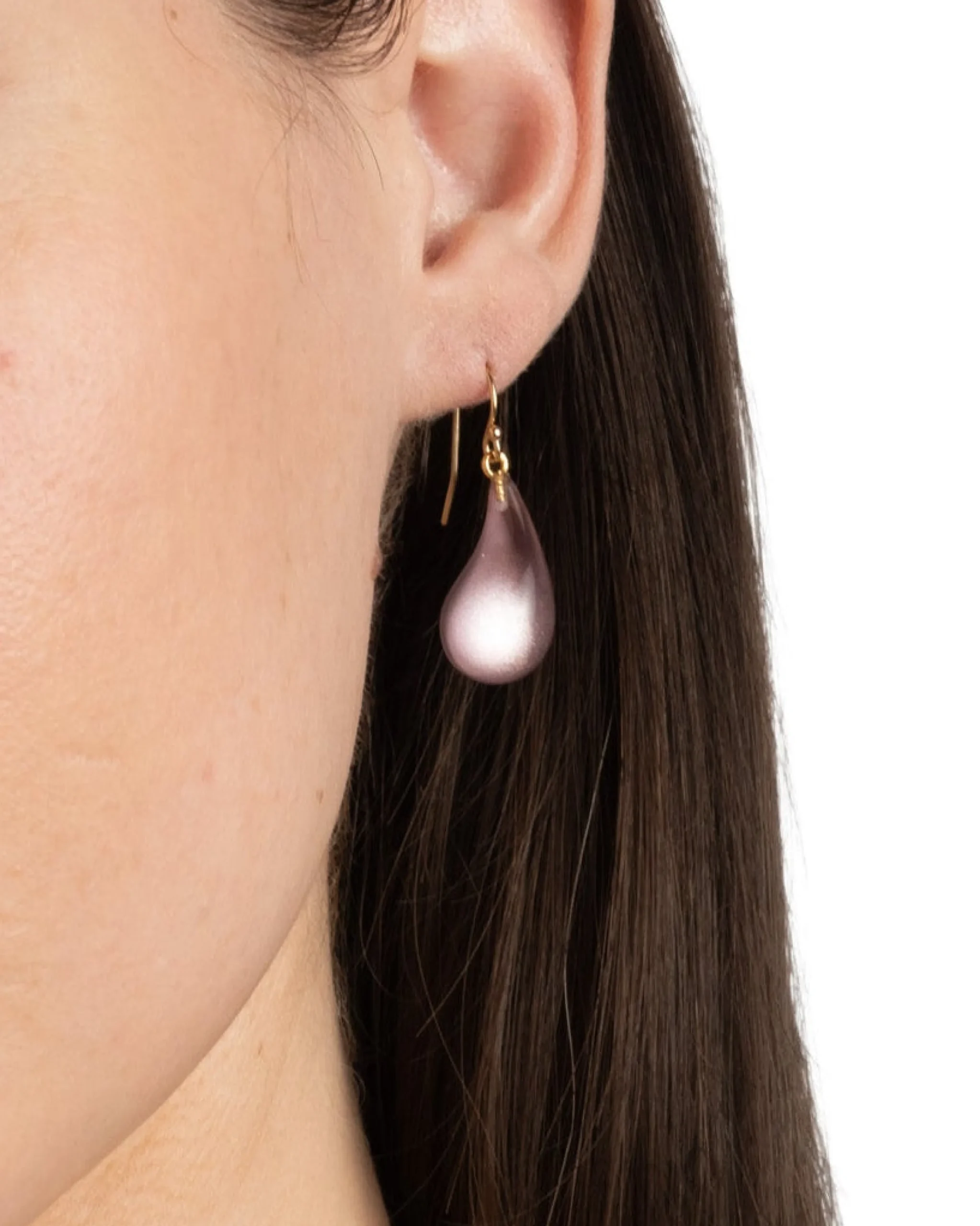 Lucite Dewdrop Earring- Dusty Rose