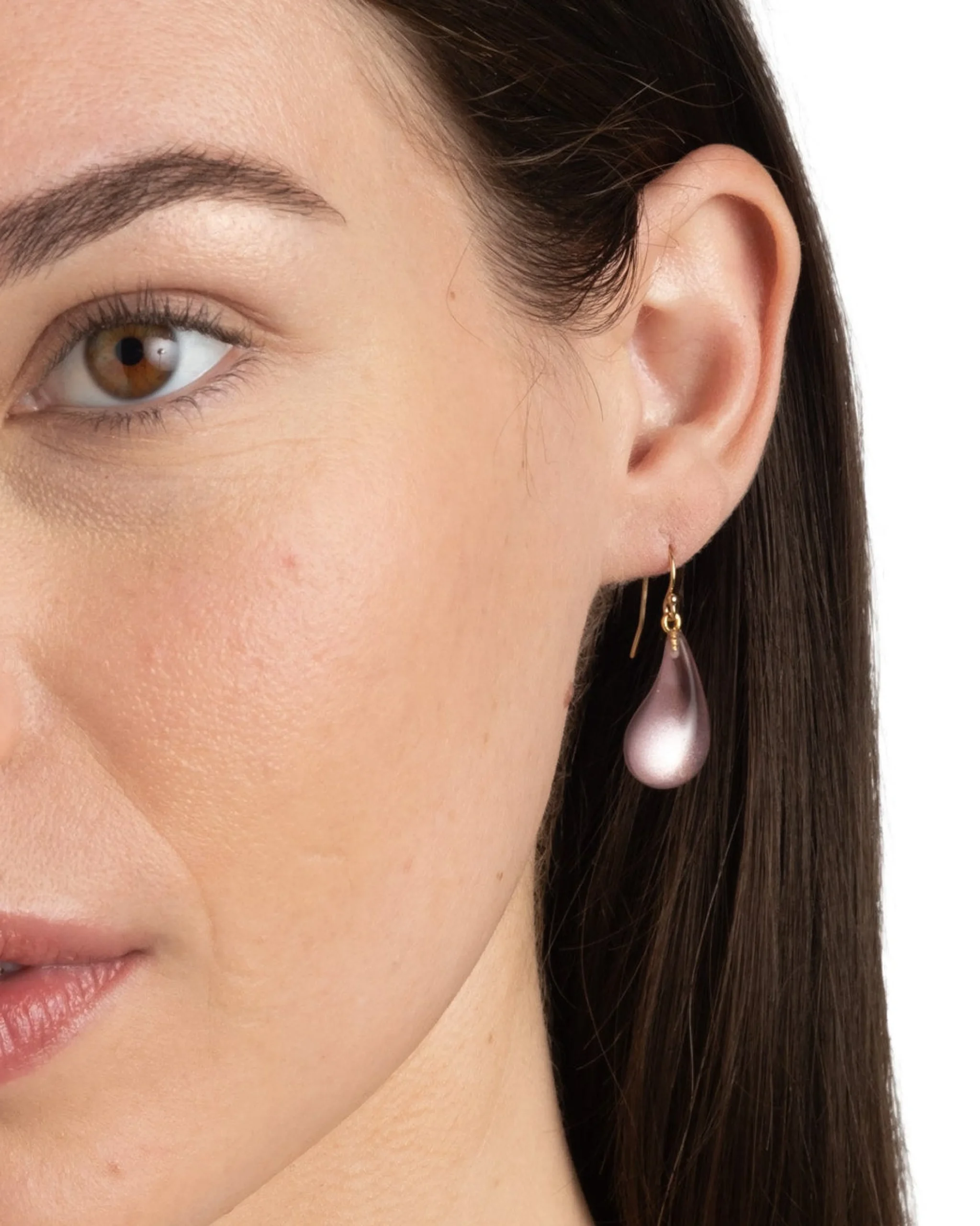 Lucite Dewdrop Earring- Dusty Rose