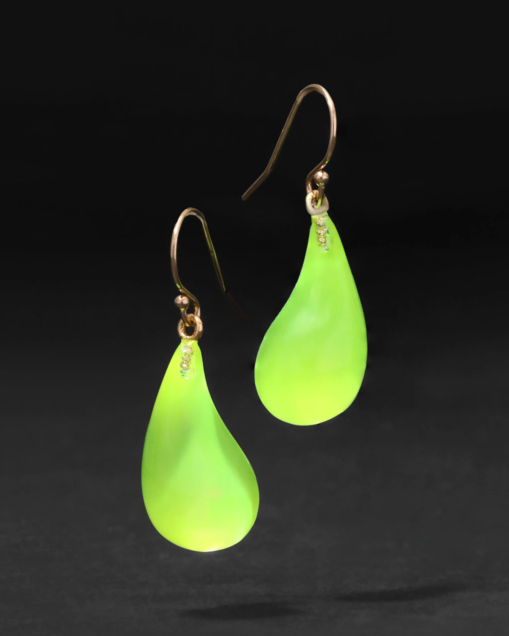 Lucite Dewdrop Earring- Fluorescent Yellow