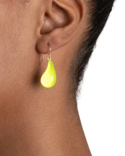 Lucite Dewdrop Earring- Fluorescent Yellow
