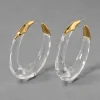 Lucite Molten Hoop Earring - Clear