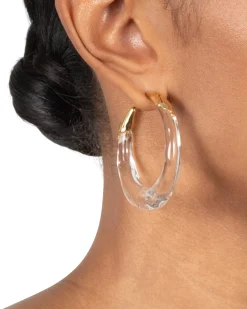 Lucite Molten Hoop Earring - Clear