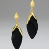 Lucite Petal Leverback Earring- Black