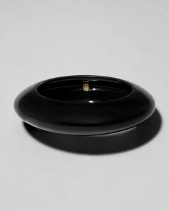 Lucite Saucer Bangle Bracelet- Onyx