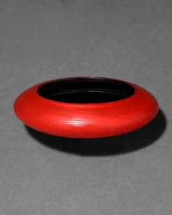 Lucite Saucer Bangle Bracelet- Lipstick Red