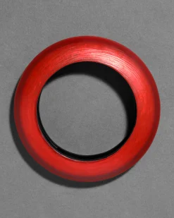 Lucite Saucer Bangle Bracelet- Lipstick Red