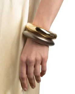 Lucite Saucer Bangle Bracelet- Dune