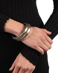 Lucite Skinny Bangle Bracelet- Warm Grey