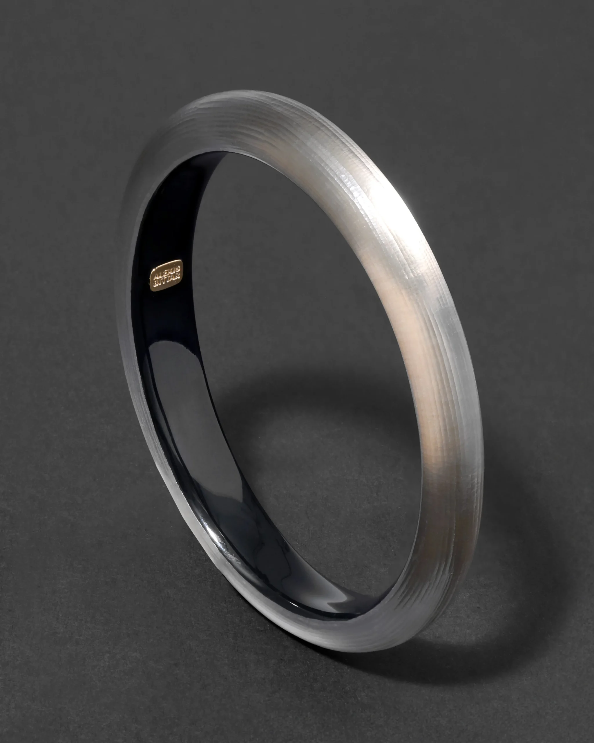 Lucite Skinny Bangle Bracelet- Warm Grey