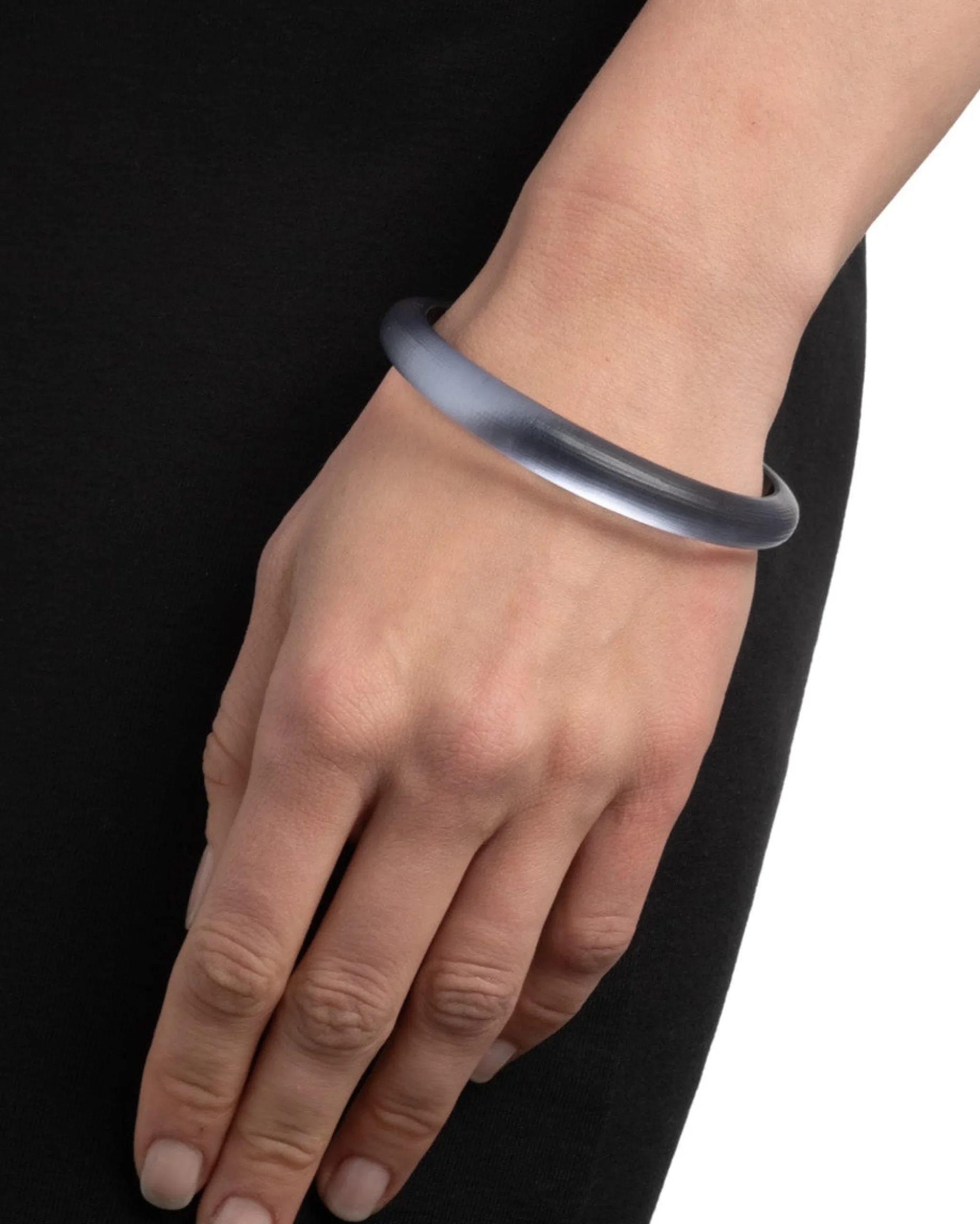 Lucite Skinny Bangle- Steel Blue