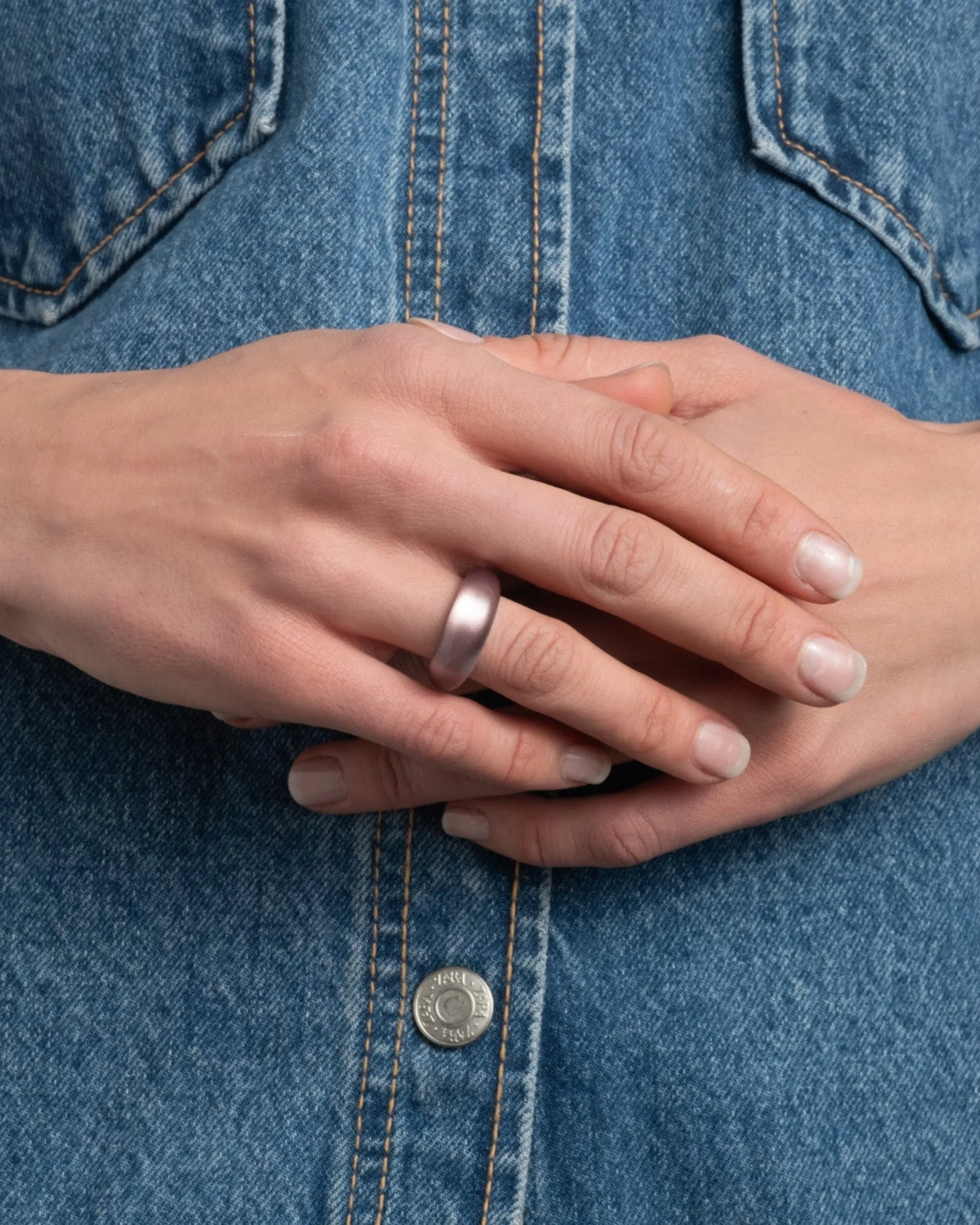 Lucite Tapered Ring- Dusty Rose