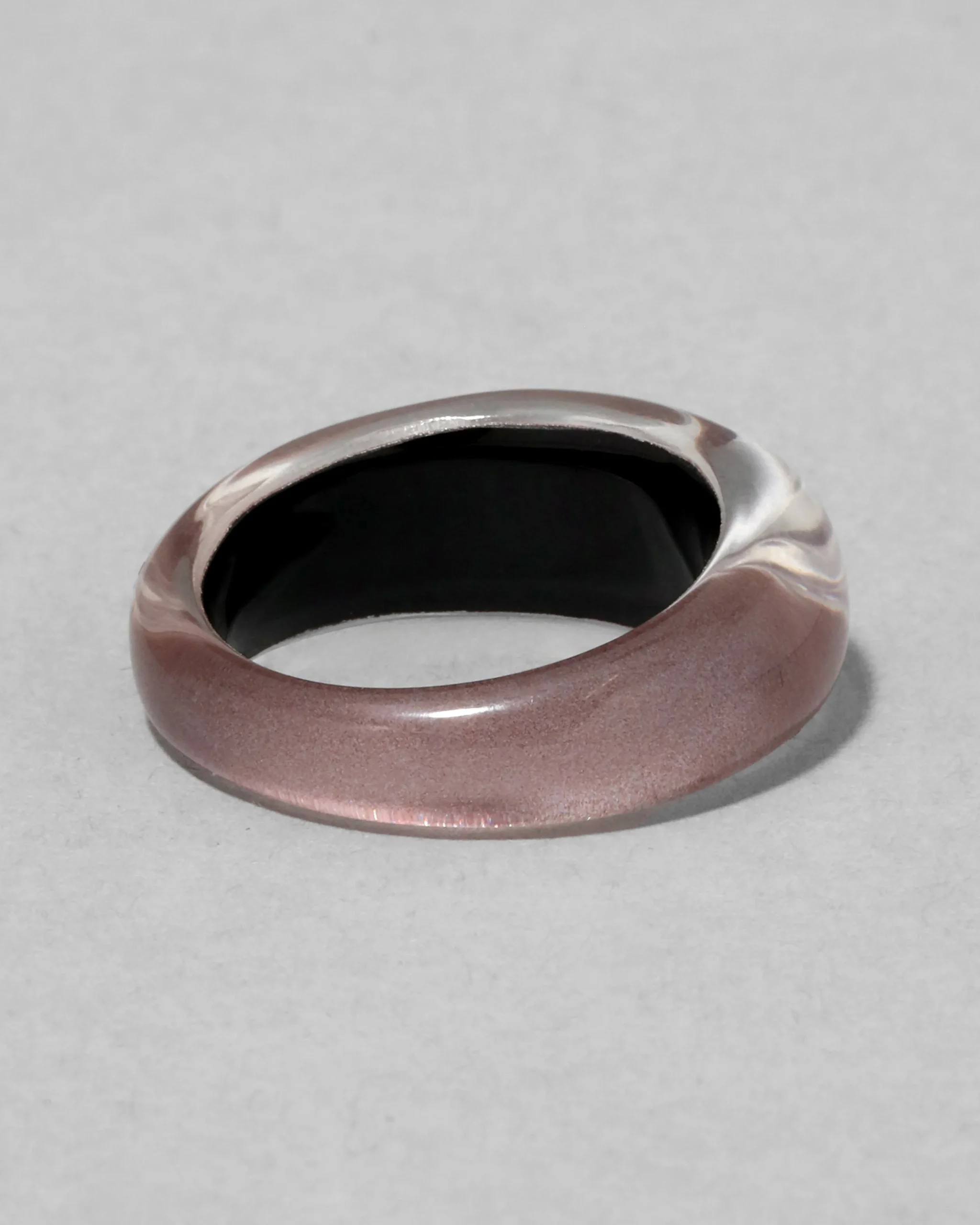 Lucite Tapered Ring- Dusty Rose