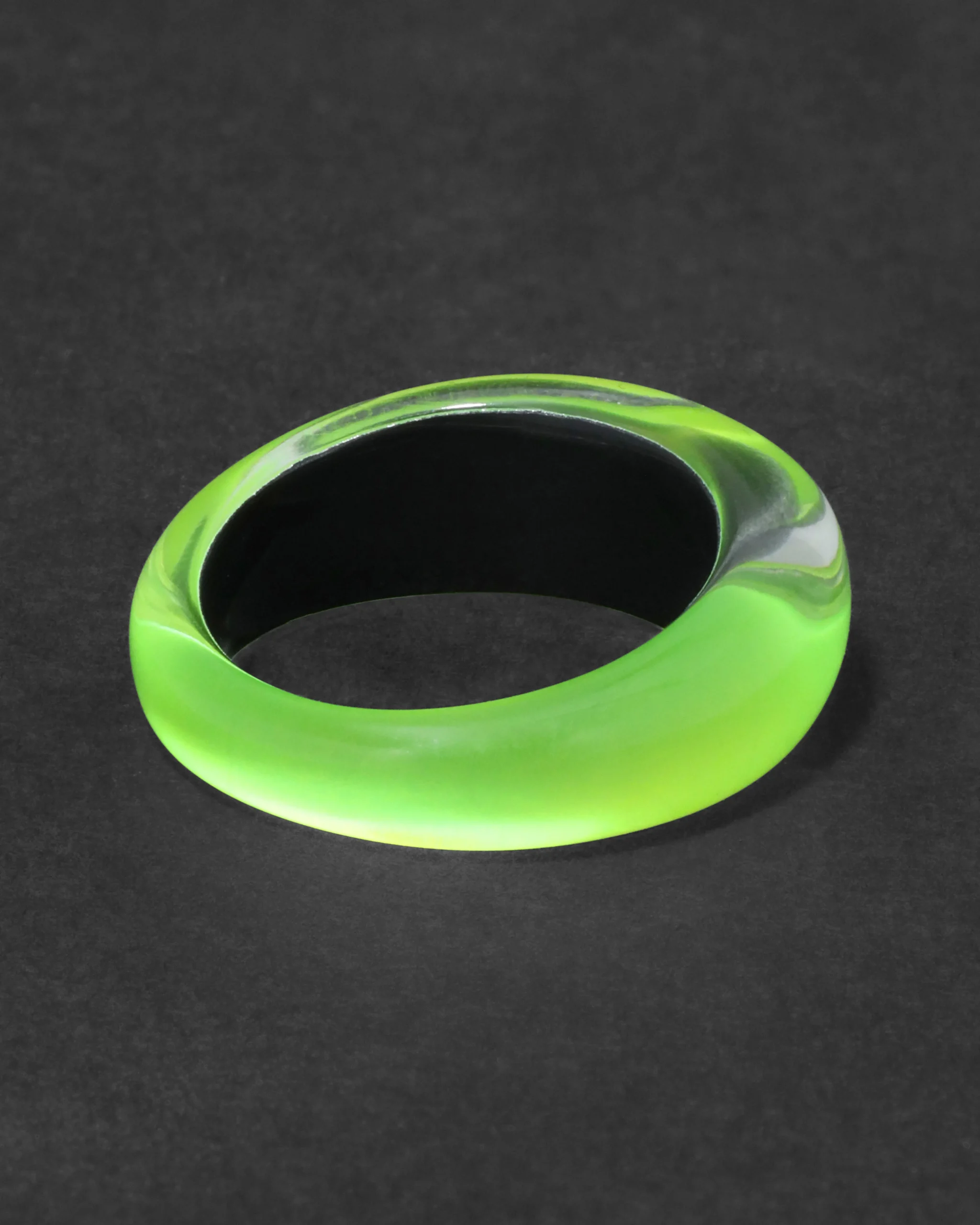 Lucite Tapered Ring- Fluorescent Yellow
