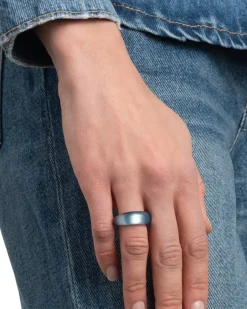 Lucite Tapered Ring- Metallic Sky