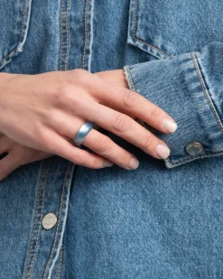 Lucite Tapered Ring- Metallic Sky