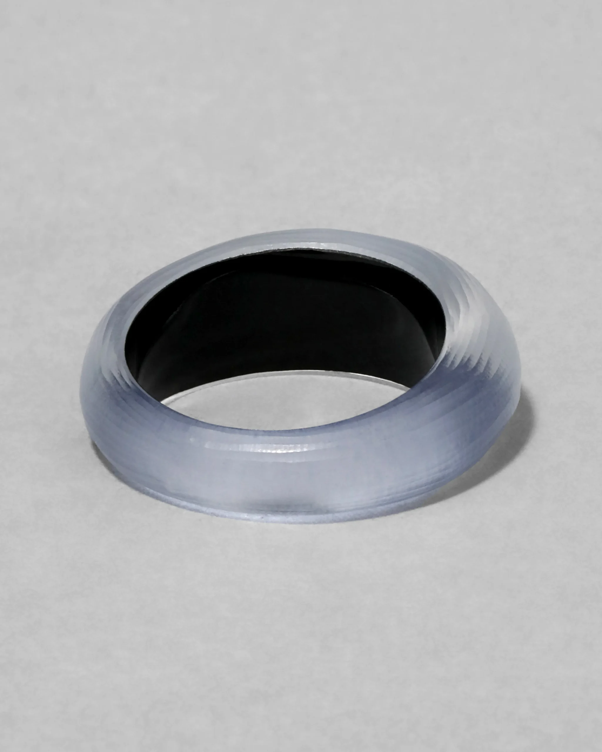 Lucite Tapered Ring- Steel Blue
