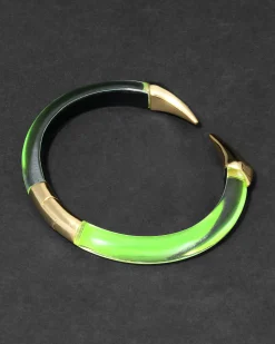 Mirrored Pyramid Brake Hinge Bracelet- Fluorescent Yellow