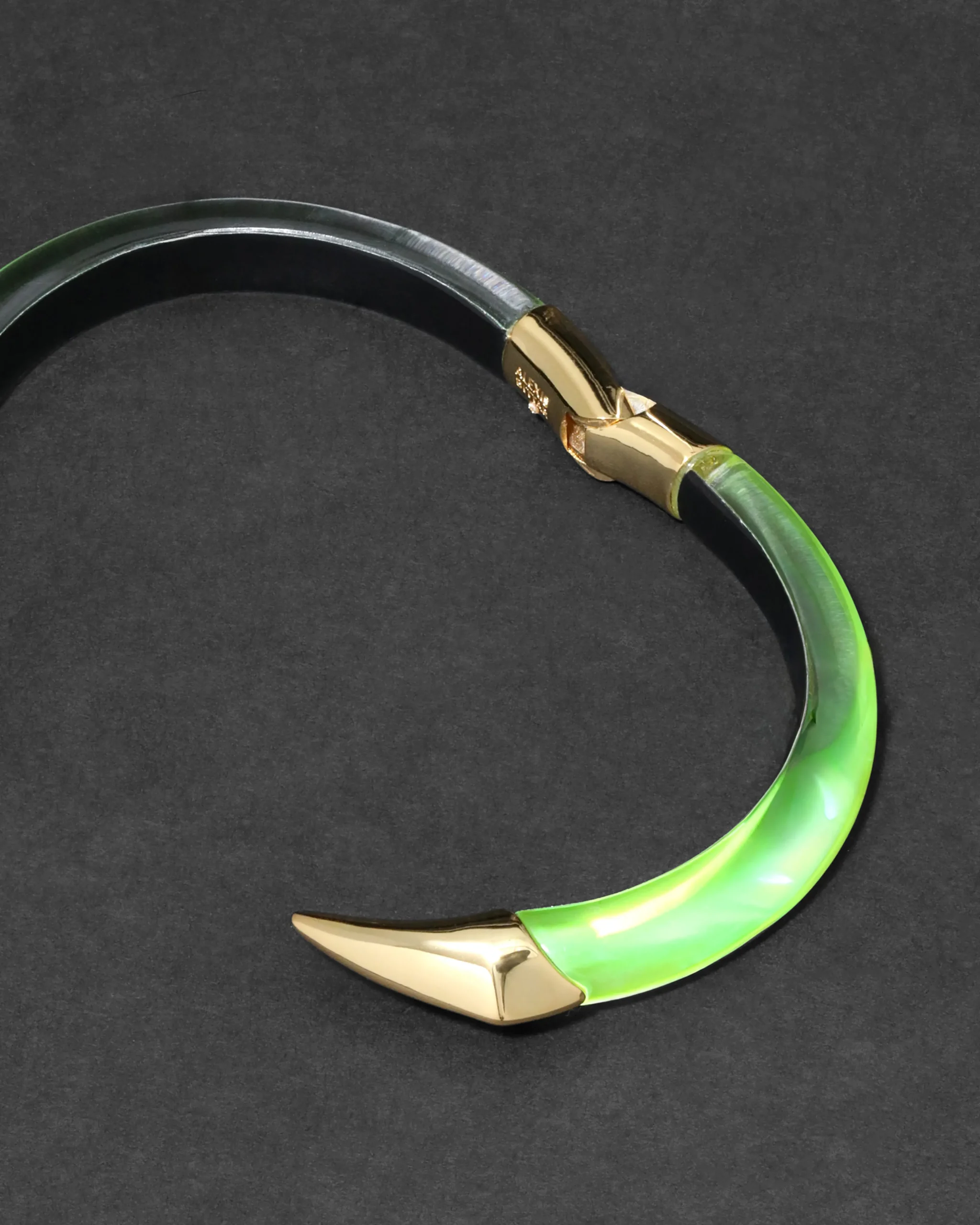 Mirrored Pyramid Brake Hinge Bracelet- Fluorescent Yellow