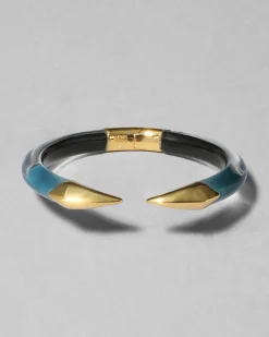 Mirrored Pyramid Brake Hinge Bracelet- Metallic Sky