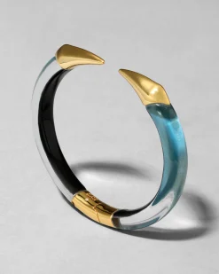 Mirrored Pyramid Brake Hinge Bracelet- Metallic Sky