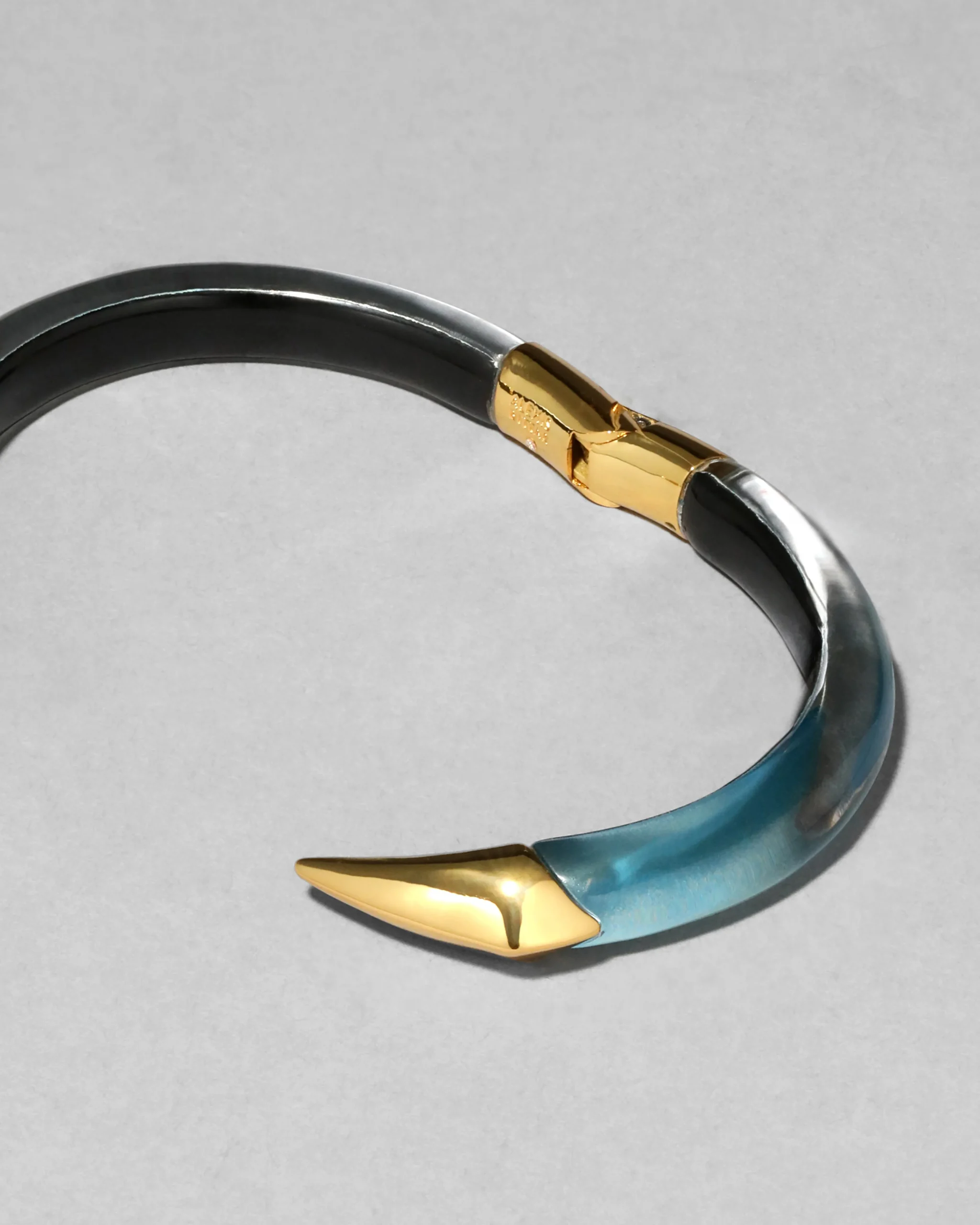 Mirrored Pyramid Brake Hinge Bracelet- Metallic Sky