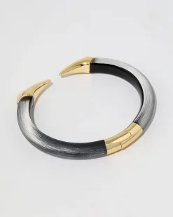 Mirrored Pyramid Lucite Brake Hinge Bracelet- Black