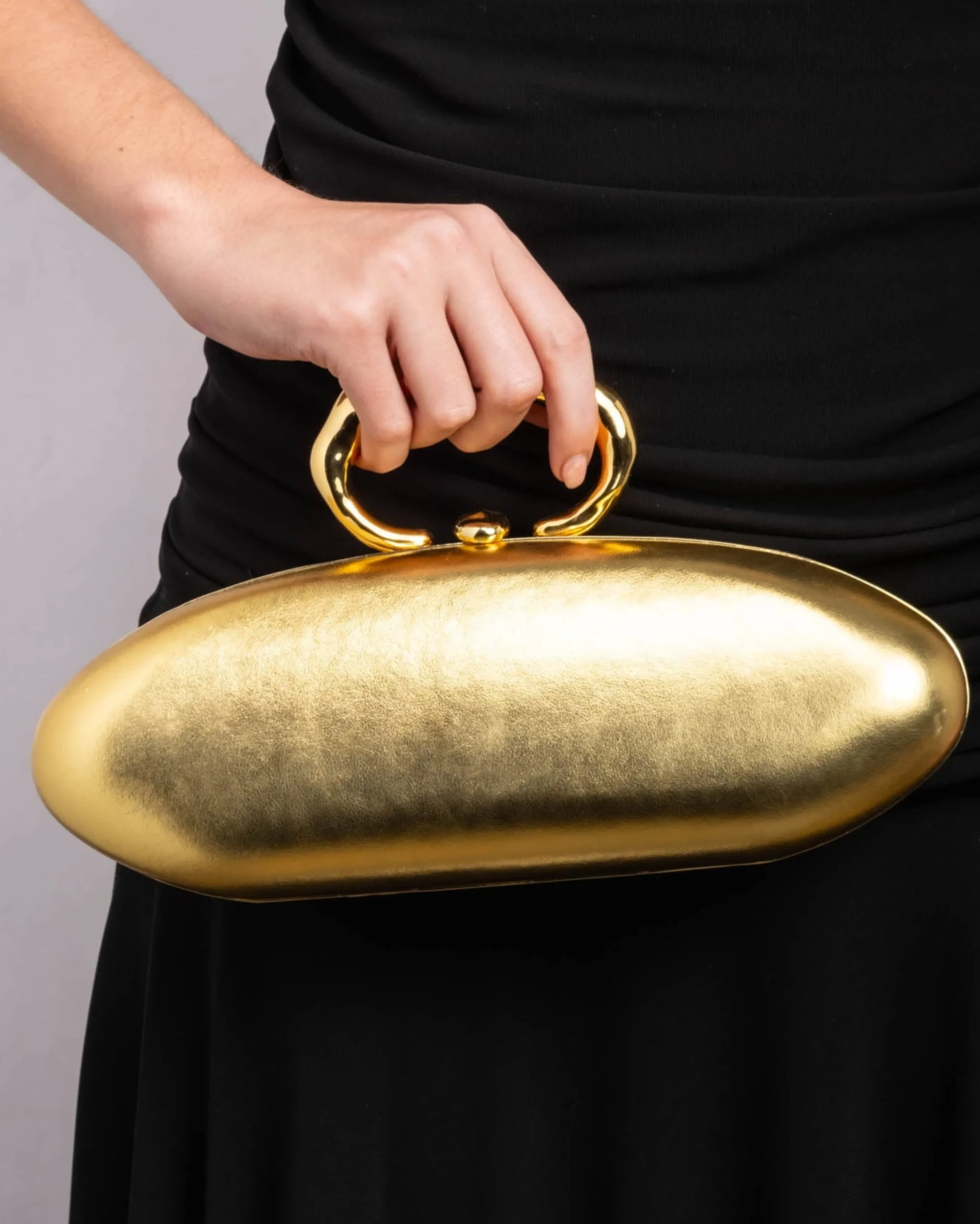 Molten Gold Bullet Minaudière- Gold