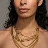 Molten Gold Intertwined Snake Chain Necklace