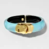 Molten Gold Lucite Hinge Bracelet- Icy Blue