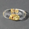 Molten Gold Lucite Hinge Bracelet- Clear