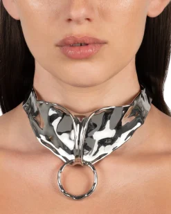 Molten Silver Bonded Collar Necklace