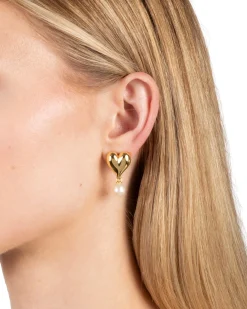 Perla Puffy Heart Drop Earring