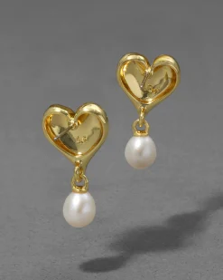 Perla Puffy Heart Drop Earring
