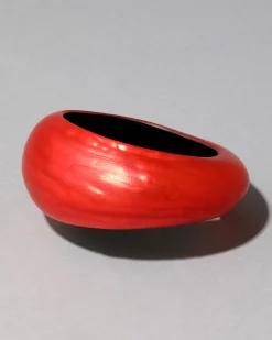 Puffy Lucite Tapered Bangle Bracelet- Lipstick Red