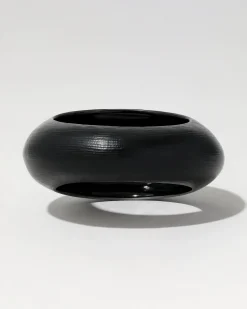 Puffy Lucite Tapered Bangle Bracelet- Black